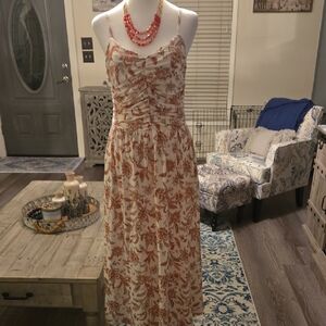 Elegant Floral Midi Dress with Spaghetti Straps NWOT